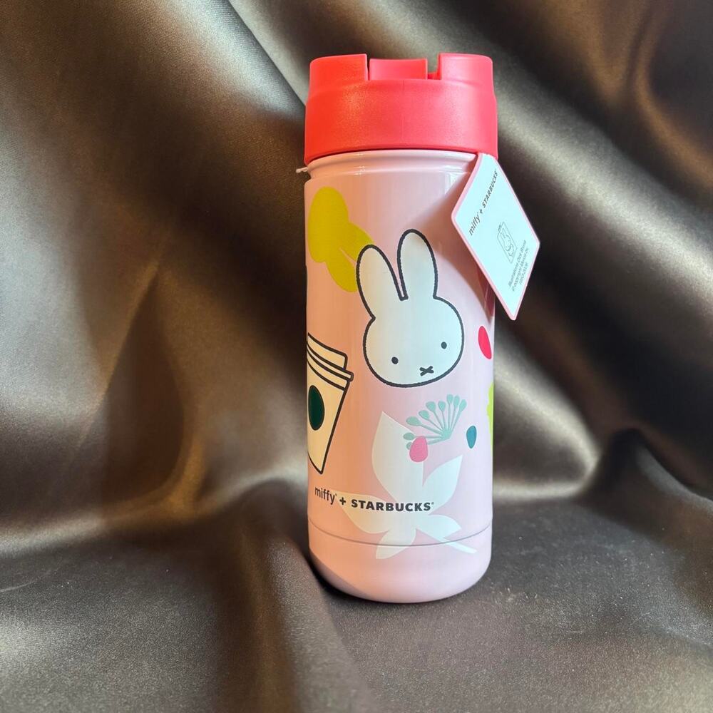 Miffy x starbucks pink water bottle new with tags